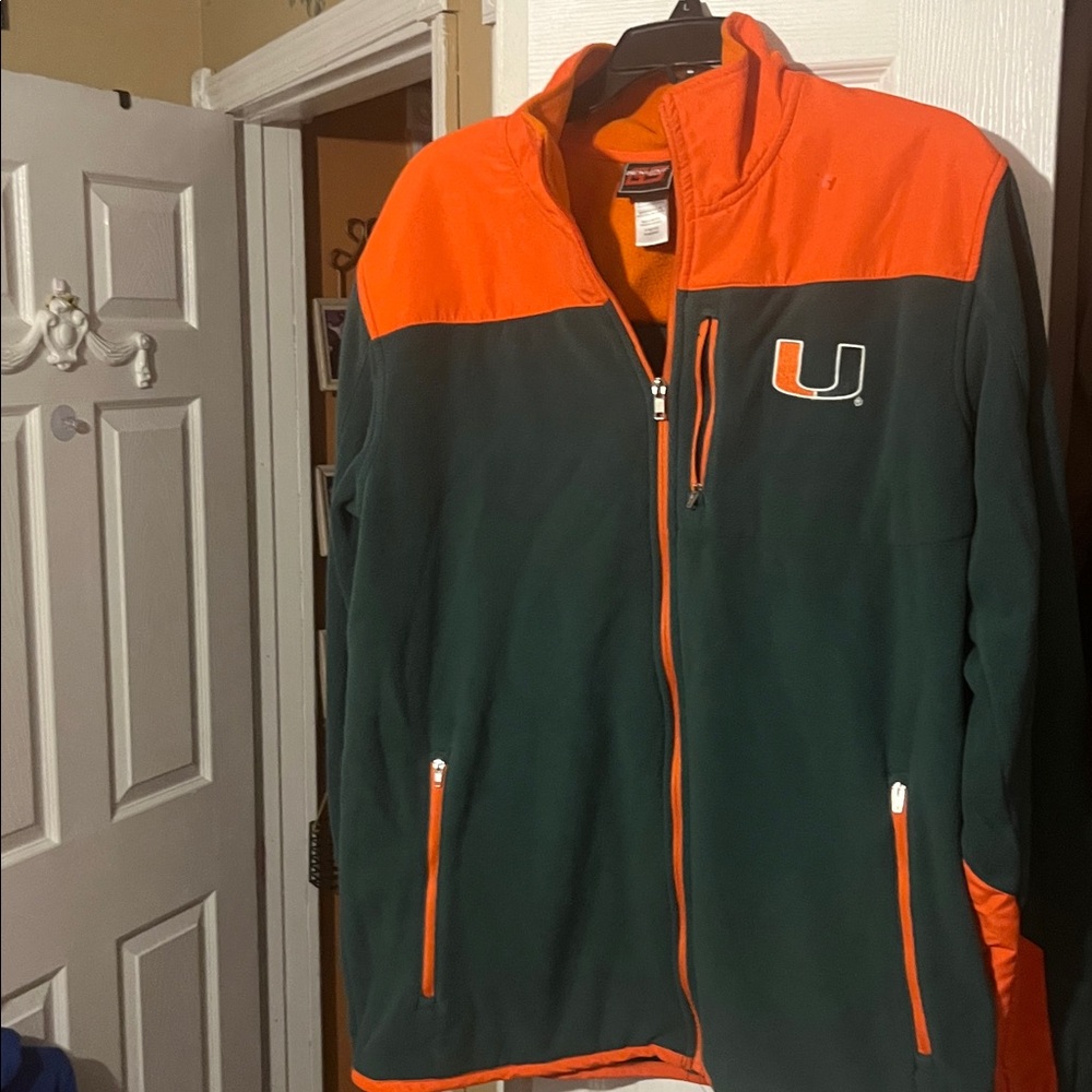 Orange and Green Zip-Up Jacket